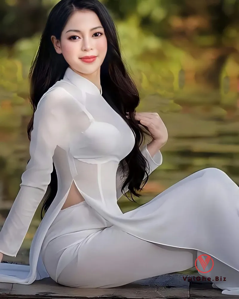 gai xinh mac ao dai khoe mong 83